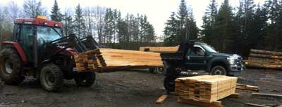 Forklift Load of Lumber in Moncton
